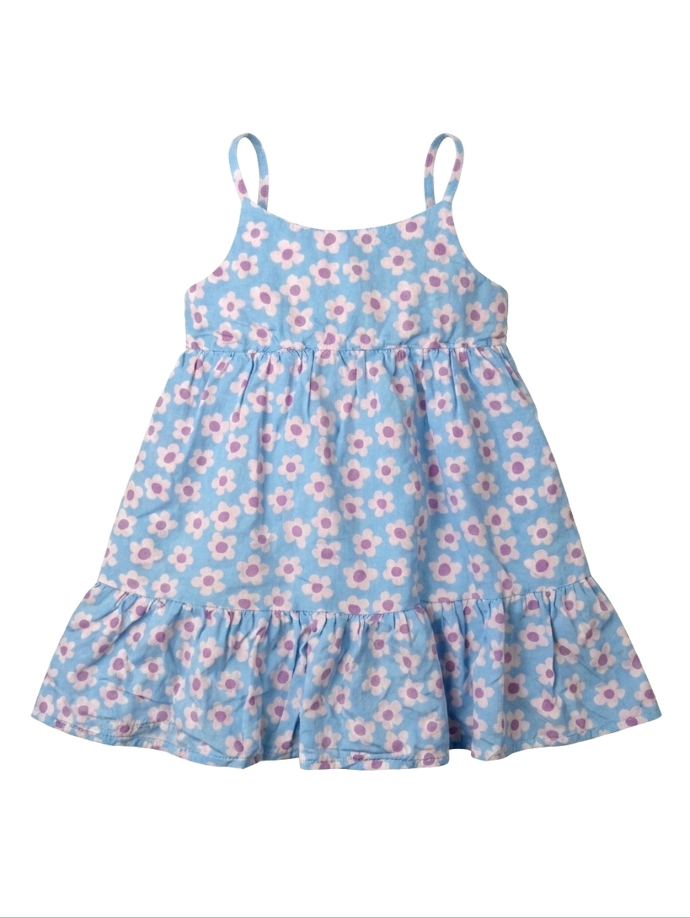 Pink Lily Kids Blue Daisy Floral Ruffle Dress - Size 3T